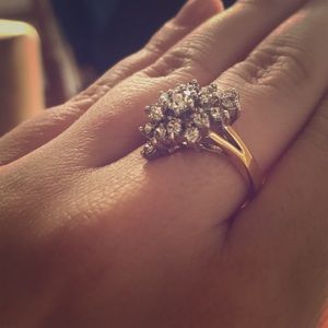 Diamond Cluster Gild Fashion Ring